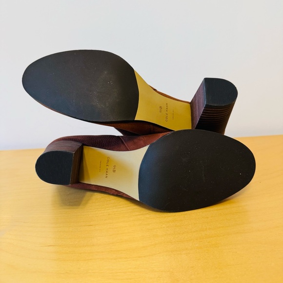 Cole Haan Davenport Ankle Brown Pebble Leather Booties Boots Size 9.5 B - Picture 9 of 12